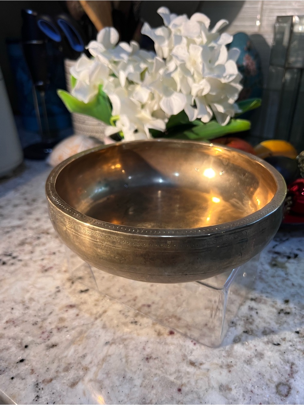 Beautiful Sound Antique Gold-Tone Decorative (Singing) Brass Bowl